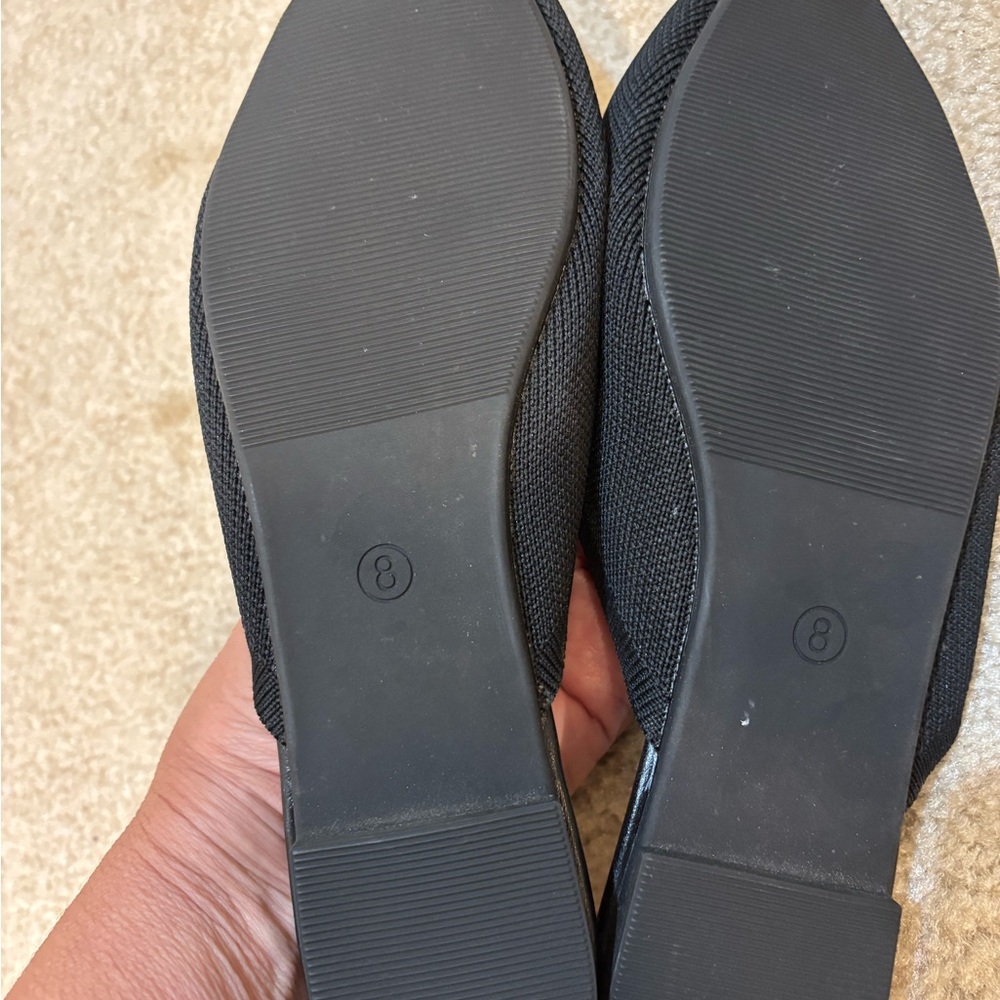 Aumaric Black Minimalist Mules with Pointed Toe EUC Size 8 - Picture 5 of 6